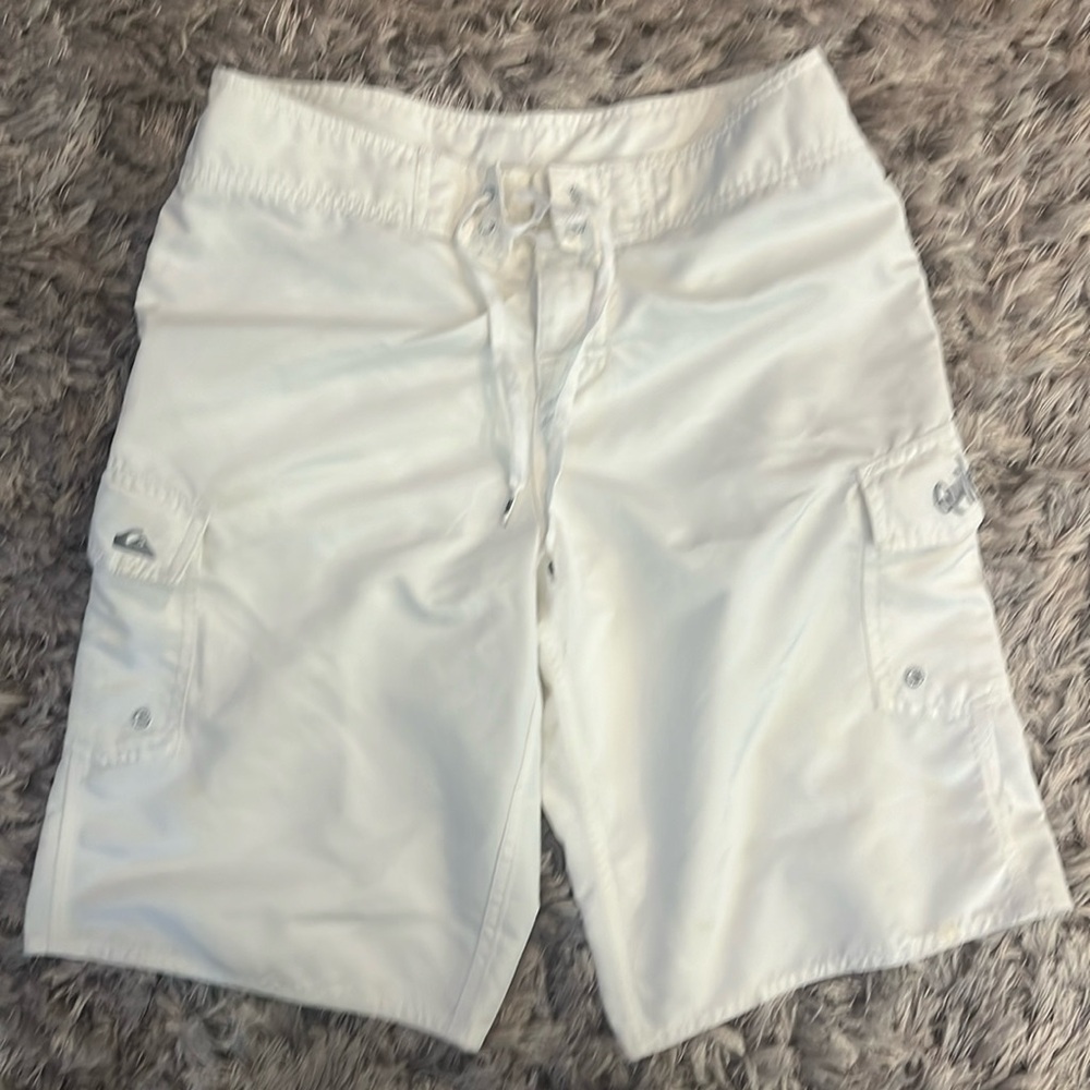 White Quicksilver Men’s Board Shorts, Size 28